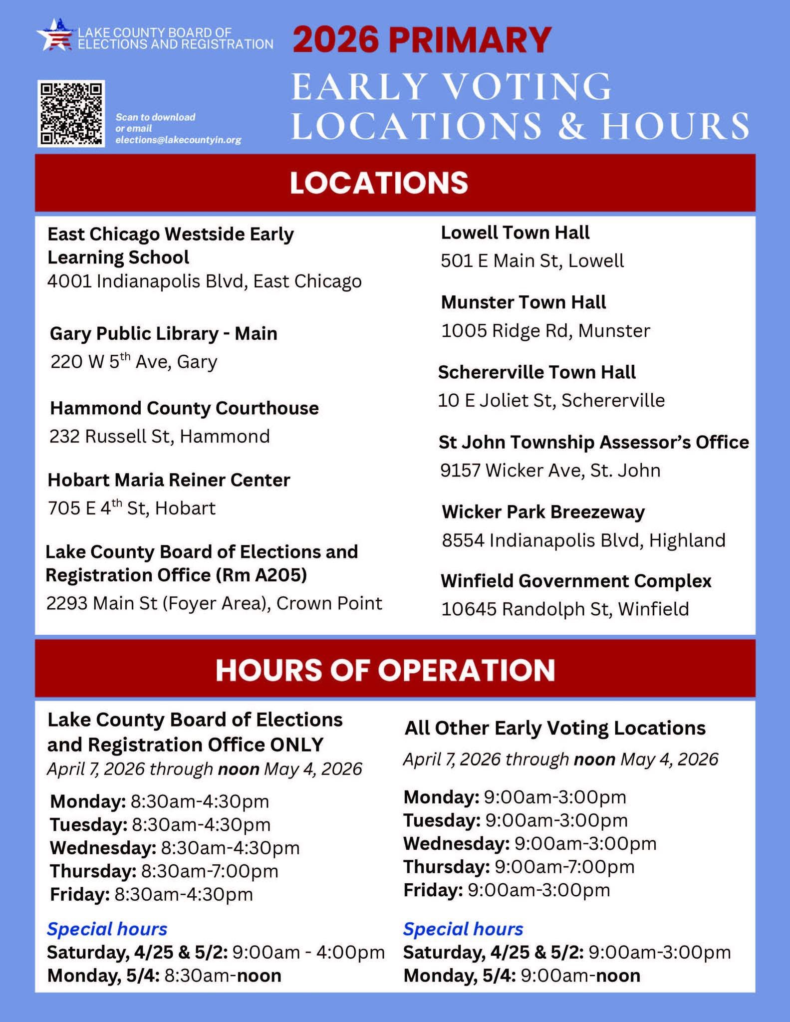 Early Voting Hours